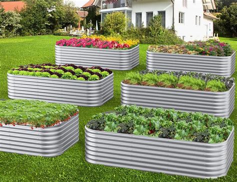 galvanised metal raised garden beds